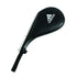 Black Adidas paddle on a white background
