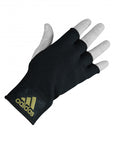 Black glove with yellow logo, medium size.