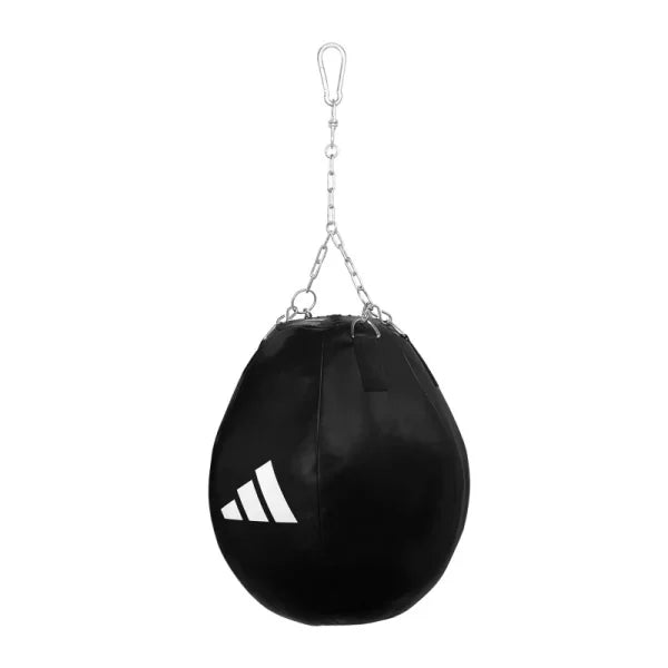 Black Adidas punching bag with sturdy chains, model adiBAC27.