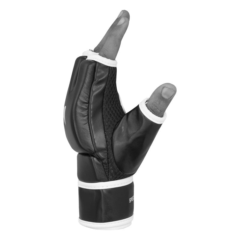 Black GRAPPLING 250 glove with white band design.