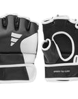 Pair of black and white GRAPPLING 250 gloves for boxing.