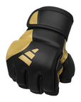 Black and gold boxing glove.