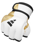 White and gold boxing glove for Grappling 350 series.