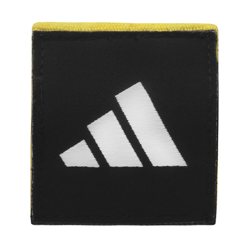 Black and yellow square with white logo.