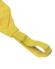 Yellow hand wrap strap with loop for boxing protection.