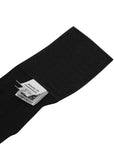 Black boxing hand wrap fabric with white label, protective equipment.