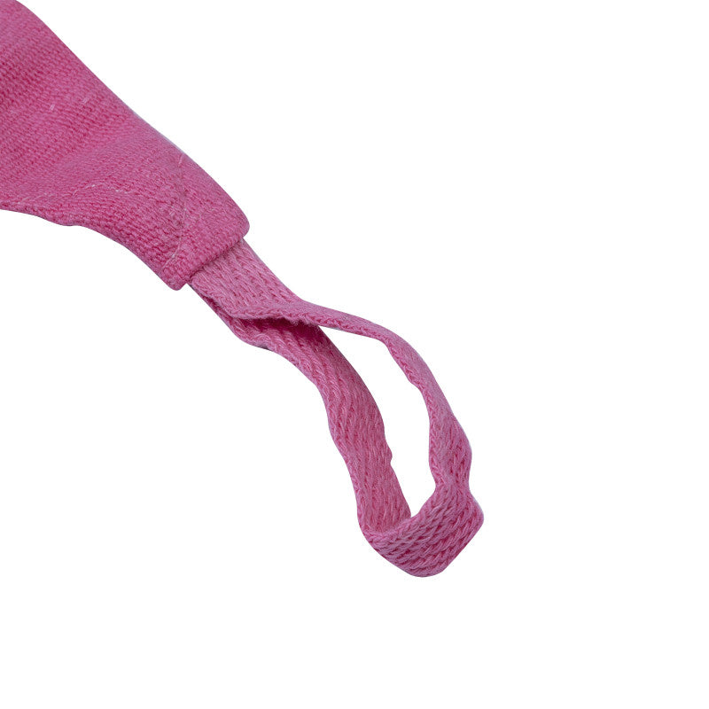 Pink hand wrap strap with loop for boxing protection.