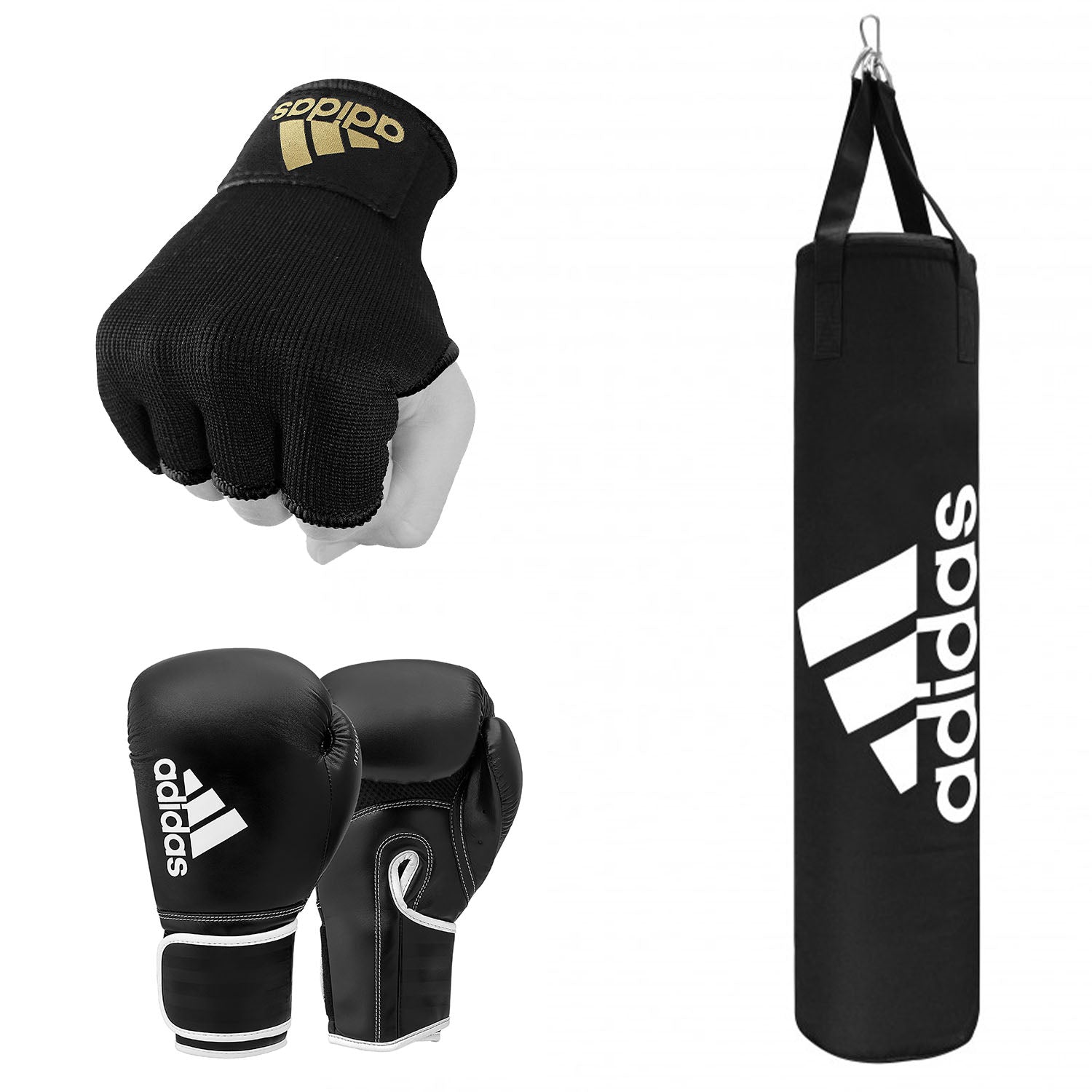 Boxing gloves and punching bag from Adidas bundle deal.