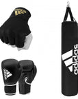 Boxing gloves and punching bag from Adidas bundle deal.