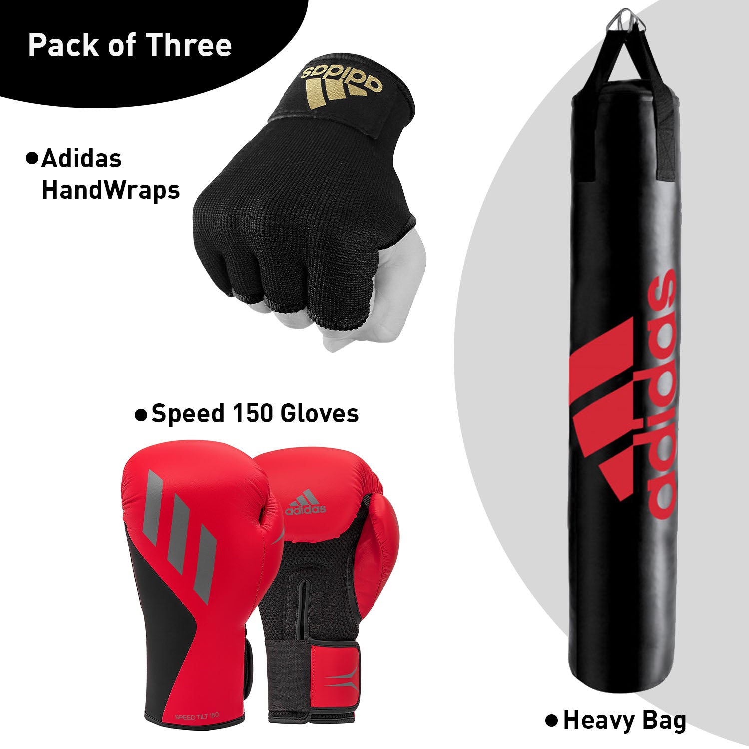 Boxing gloves and punching bag setup for training.