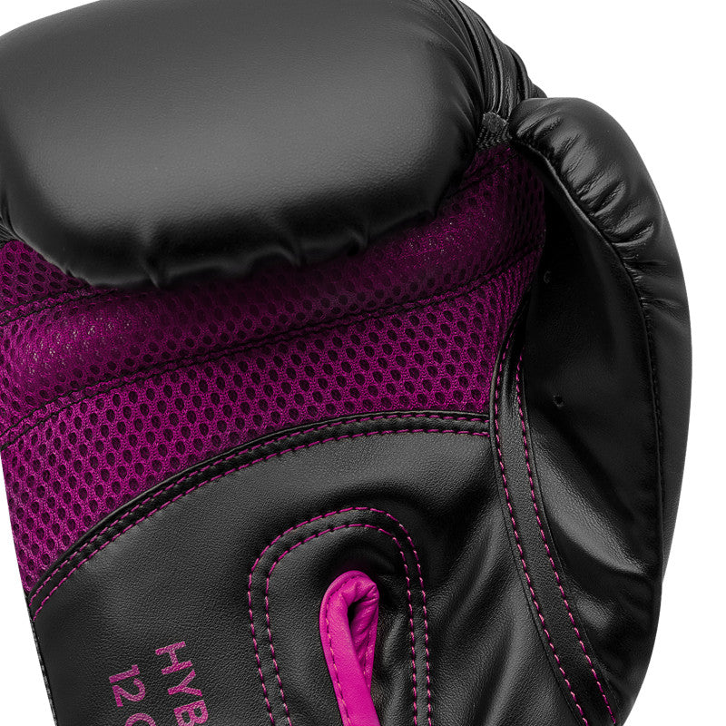 Adidas Hybrid 80 black and pink boxing glove.