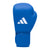 Blue boxing glove with white Adidas logo.