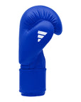 Blue boxing glove for amateur competition use.