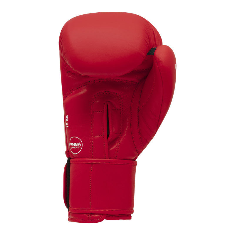 Red boxing glove, part of Adidas IBA approved gloves line.