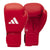 Pair of red Adidas boxing gloves.