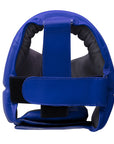 Blue boxing helmet with black straps, adidas.