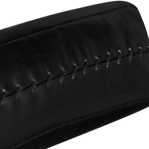 Close up of Adidas curved PU kick shield, black.