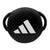 Black round kick shield with white logo.