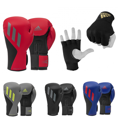 Group of adidas Speed Tilt 150 boxing gloves bundle deal.