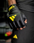 Close-up of Adidas x Anderson Silva grappling glove.