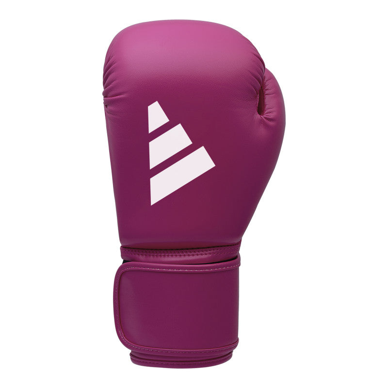 Pink boxing glove with white logo, adidas FLX 3.0 Speed 50 for boxing and kickboxing.