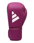 Pink boxing glove with white logo, adidas FLX 3.0 Speed 50 for boxing and kickboxing.