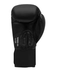 Black boxing glove, Adidas FLX 3.0 Speed 50, black/gold color.