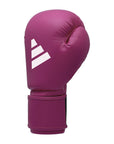 A pink boxing glove with white stripes, adidas FLX 3.0 Speed 50.