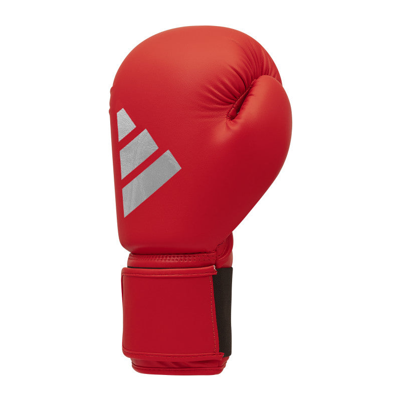 Red boxing glove with silver logo, adidas FLX 3.0 Speed 50.