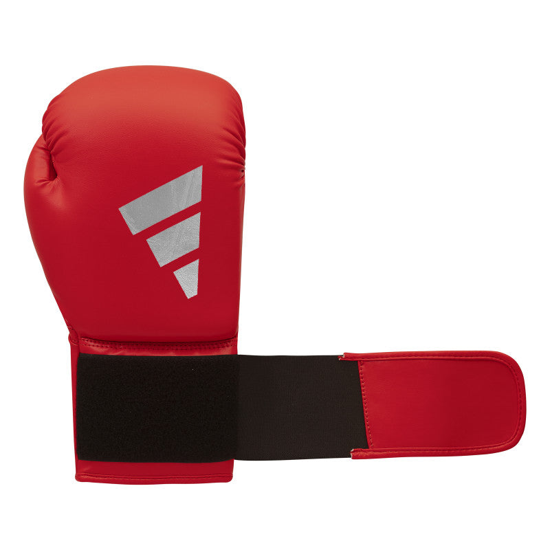 Red boxing glove with a black strap, adidas FLX 3.0 Speed 50.