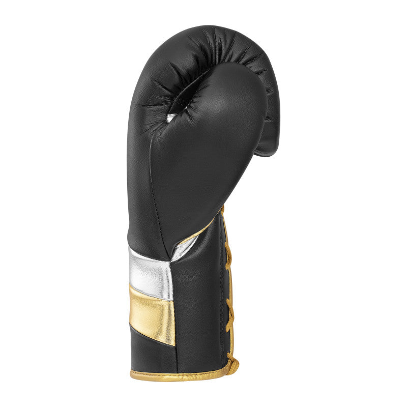 Black and gold adidas Adi-Speed 500 boxing glove.