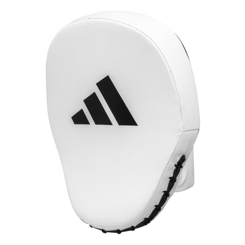 White boxing glove with black stripes for coaching.