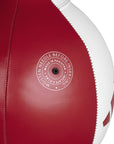 Close up of a red and white Adidas Speed Double End Ball.