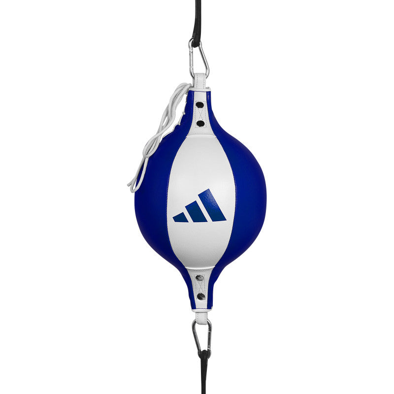 Blue and white punching bag for boxing.