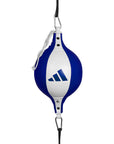 Blue and white punching bag for boxing.