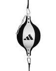 Black and white adidas Speed double end punching bag.