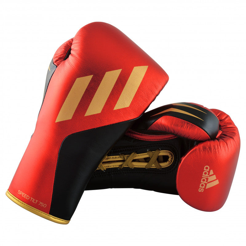 Pair of adidas Speed Tilt 750 fight gloves for boxing.