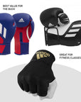 Close up of adidas boxing gloves for Speed Tilt 250 deal.