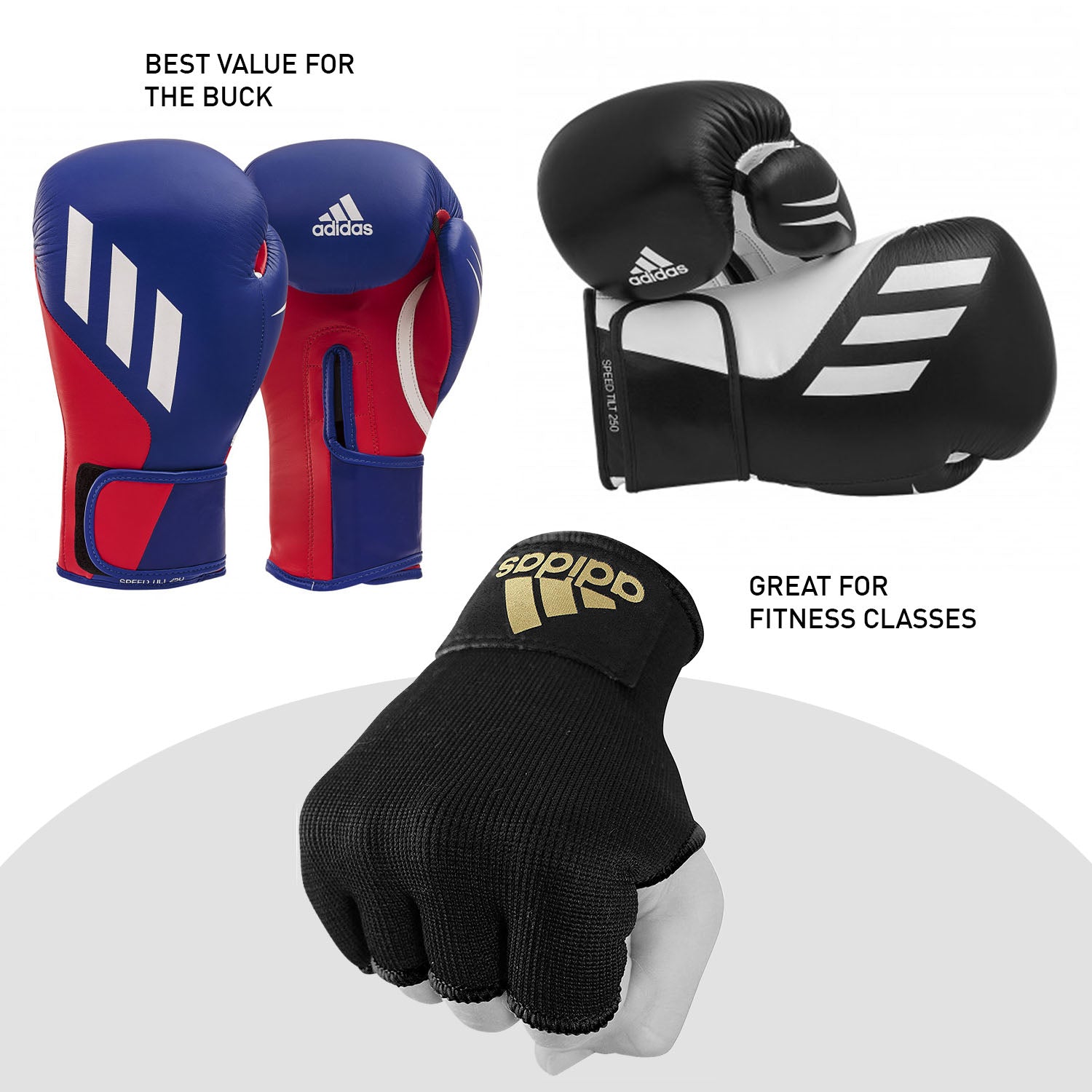 Close-up of Adidas Speed Tilt 250 gloves.