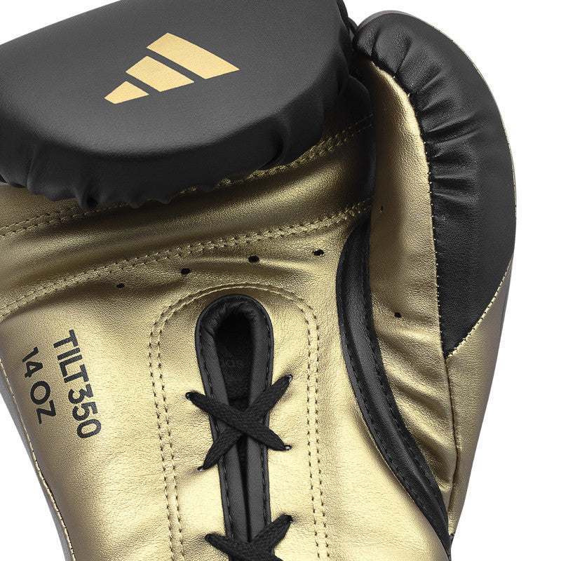 Close up of a boxing glove used for training.