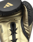 Close up of a boxing glove used for training.