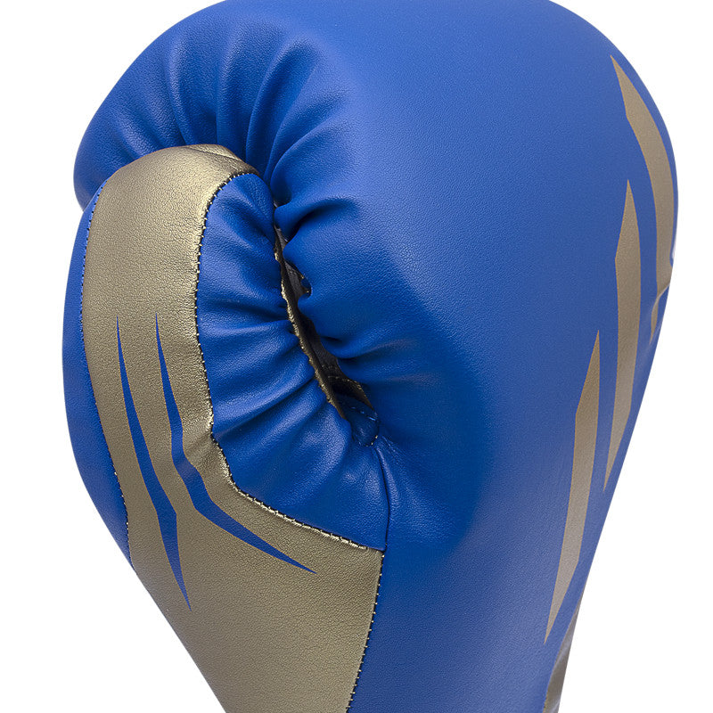 Blue and gold Tilt 350 PRO boxing glove.