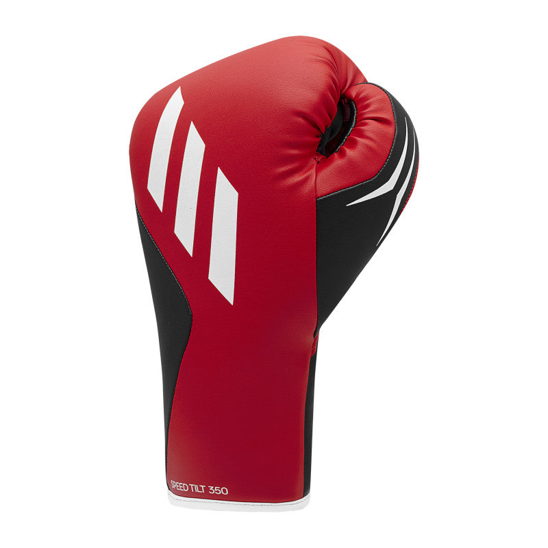 Red boxing glove with white stripes, Tilt 350 PRO lace-up.