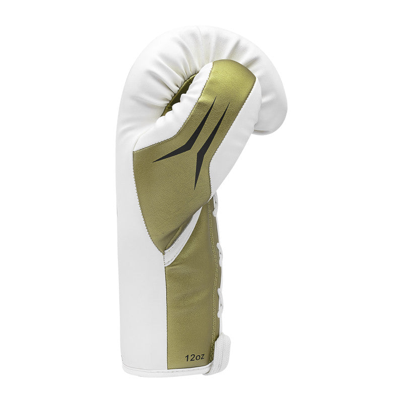 White and gold boxing glove from Tilt 350 PRO Training Gloves - Lace-up.