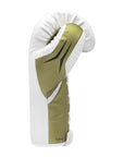 White and gold boxing glove from Tilt 350 PRO Training Gloves - Lace-up.