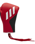 Red boxing glove with white stripes, 12 oz lace-up Tilt 350 PRO.