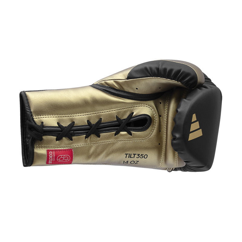 A black and gold boxing glove from the Tilt 350 PRO.