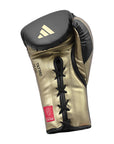 A boxing glove featuring a logo for brand identification.