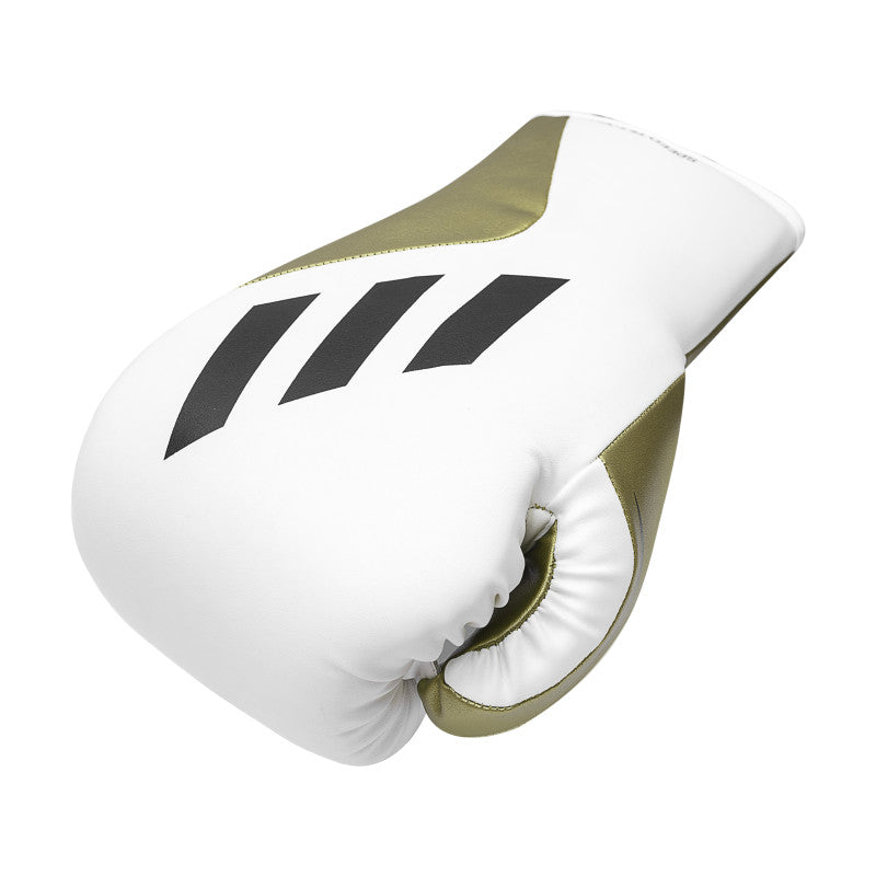 A white and black boxing glove.