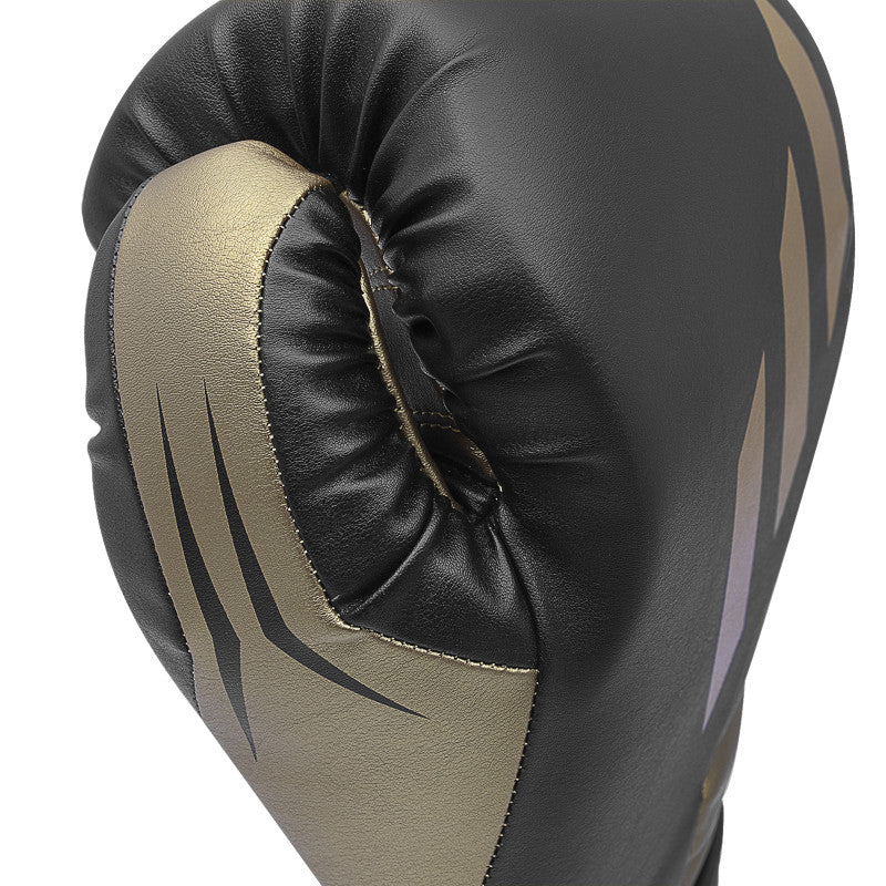 Black and gold boxing glove in Blue/Met Gold color, 18 oz weight.